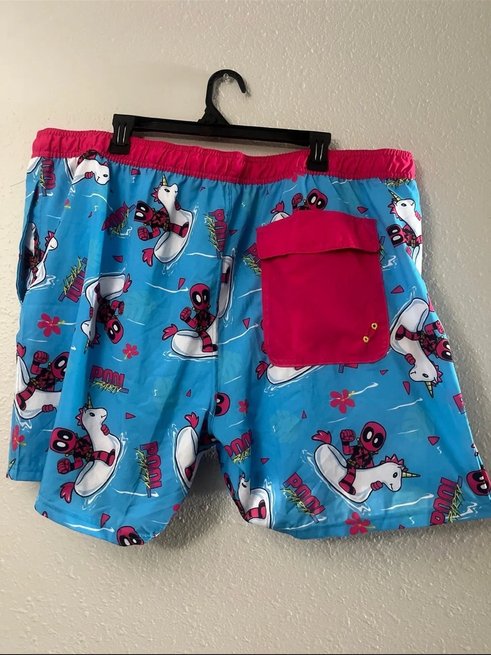 Deadpool adult male swim trunks
